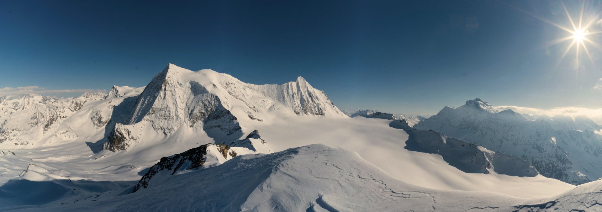 Haute Route Chamonix Zermatt à skis en hiver, Mont Blanc de Cheillon