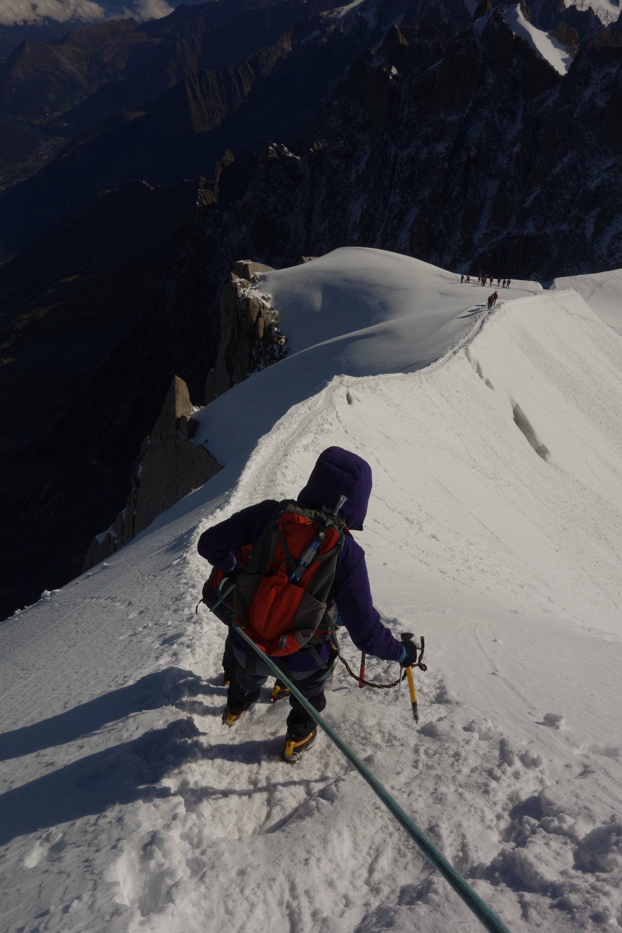 Descente arête Aiguille du Midi Chamonix Mont Blanc 