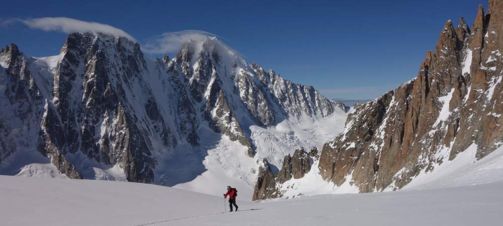 Ski de randonnée glacier d'Argentière, le Col du Tour Noir