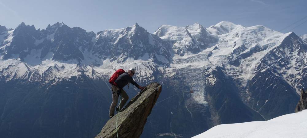 Escalade Brevent la somone, le rateau de chèvre