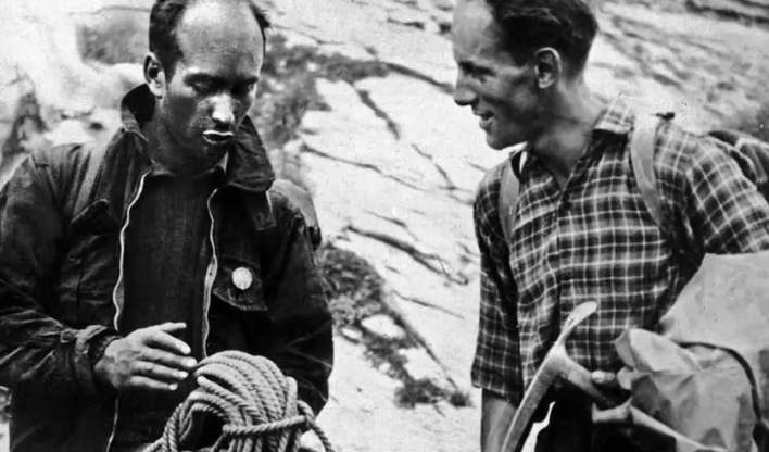 Lionel Terray et Louis Lachenal de retour de l'Eiger, Collection Guérin-Paulsen.