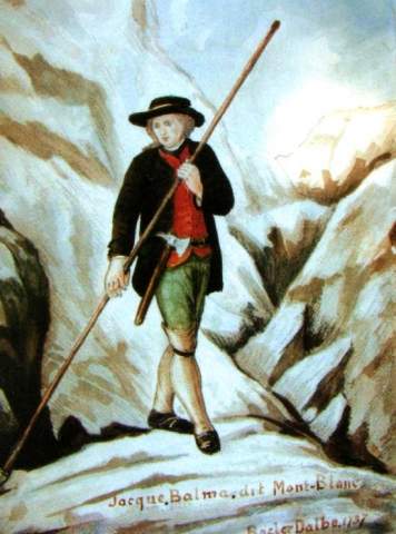 Jacques Balmat dit « Mont-Blanc ». Peinture de Bacier d’albe en 1787.