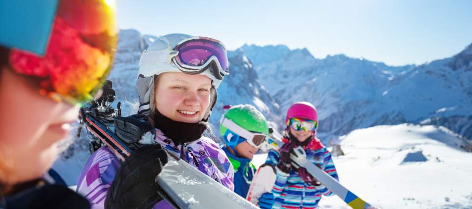 Adolescents ski hors piste Chamonix
