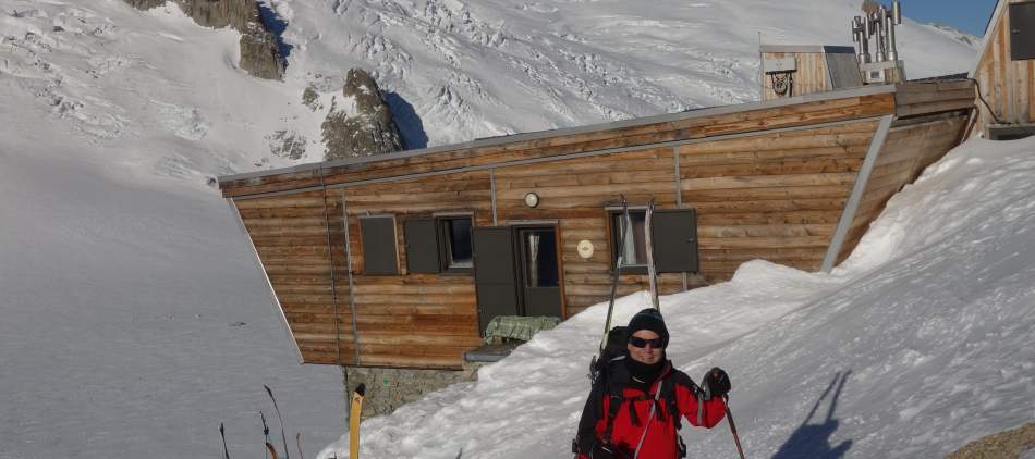 Ski de randonnée Glacier d'Argentière, départ du refuge d'Argentière