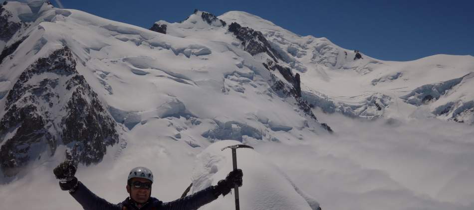 Alpinisme hivernal arête des Cosmiques