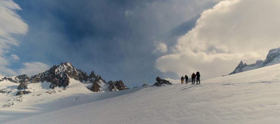 Haute Route Chamonix Zermatt à skis en hiver, le Glacier du Tour