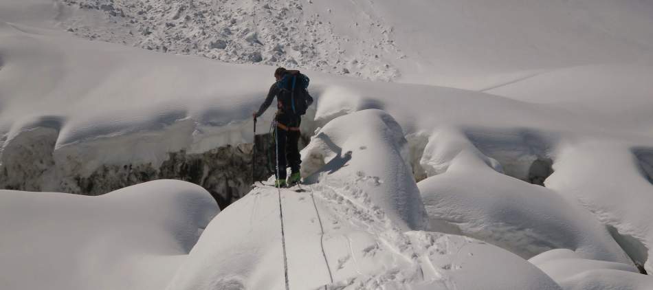 Mont Blanc à ski de randonnée, la jonction
