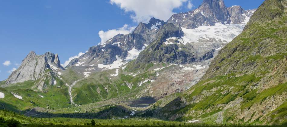 randonnée tour du mont blanc, Val Veny, Lac Combal, Glacier de la lée Blanche