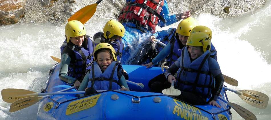 Enfants rafting Chamonix