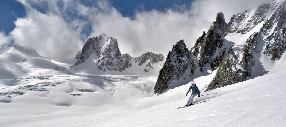 Vallée Blanche à ski, Glacier du Géant